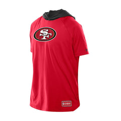 San Francisco 49ers New Era Combine Authentic Hooded Raglan Short-Sleeve T-Shirt Scarlet