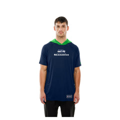 Seattle Seahawks New Era Combine Authentic Hooded Raglan Short-Sleeve T-Shirt College Navy