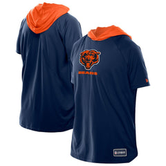 Chicago Bears New Era Combine Authentic Hooded Raglan Short-Sleeve T-Shirt Navy