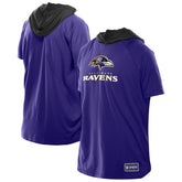 Baltimore Ravens New Era Combine Authentic Hooded Raglan Short-Sleeve T-Shirt Purple