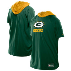 Green Bay Packers New Era Combine Authentic Hooded Raglan Short-Sleeve T-Shirt Green