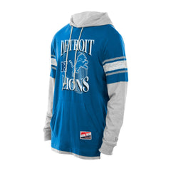 Detroit Lions New Era Twofer Layered Long Sleeve Hoodie T-Shirt Blue