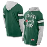 New York Jets New Era Twofer Layered Long Sleeve Hoodie T-Shirt Green