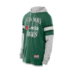 New York Jets New Era Twofer Layered Long Sleeve Hoodie T-Shirt Green