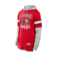 San Francisco 49ers New Era Twofer Layered Long Sleeve Hoodie T-Shirt Scarlet
