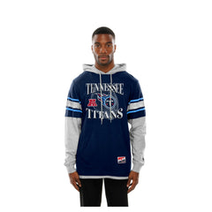 Tennessee Titans New Era Twofer Layered Long Sleeve Hoodie T-Shirt Navy
