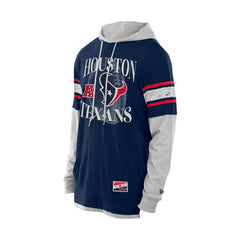 Houston Texans New Era Twofer Layered Long Sleeve Hoodie T-Shirt Navy