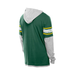 Green Bay Packers New Era Twofer Layered Long Sleeve Hoodie T-Shirt Green