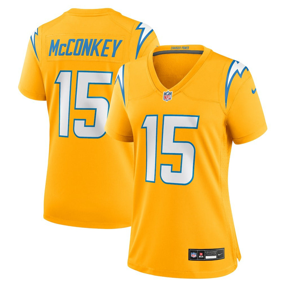 NFL Ladd McConkey Los Angeles Chargers Women's Alternate Charger Power Game Jersey - Gold