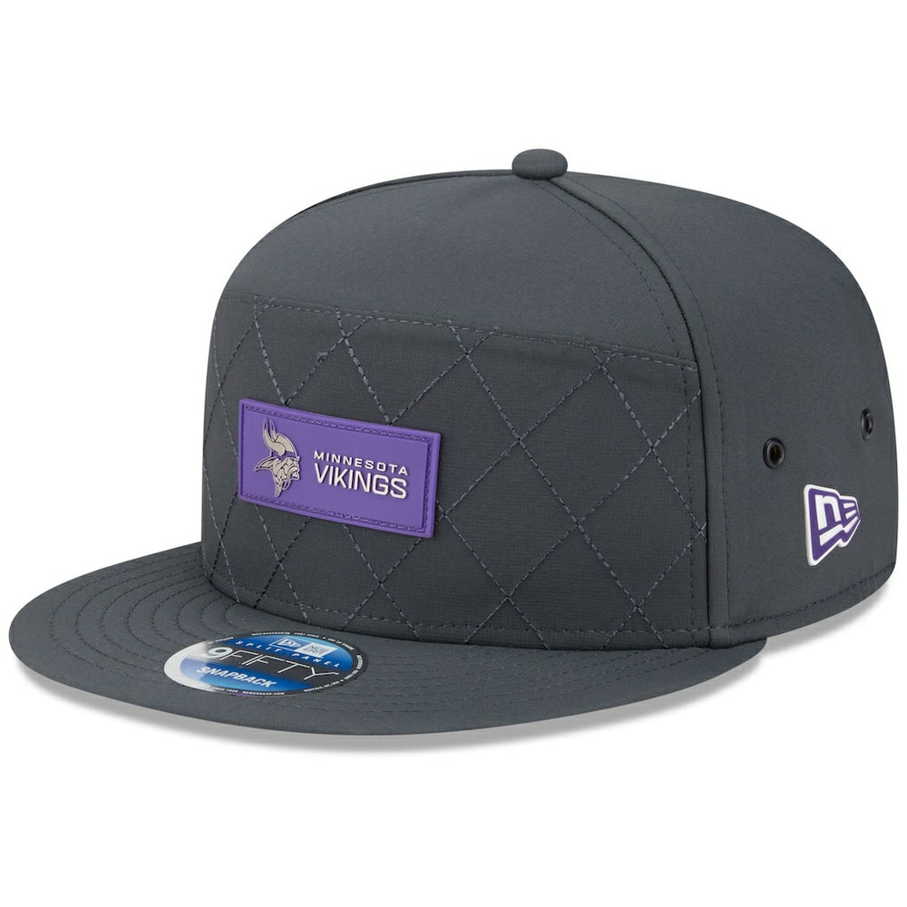 Minnesota Vikings New Era 2025 Sideline Cold Weather Split Panel 9FIFTY Snapback Hat Charcoal