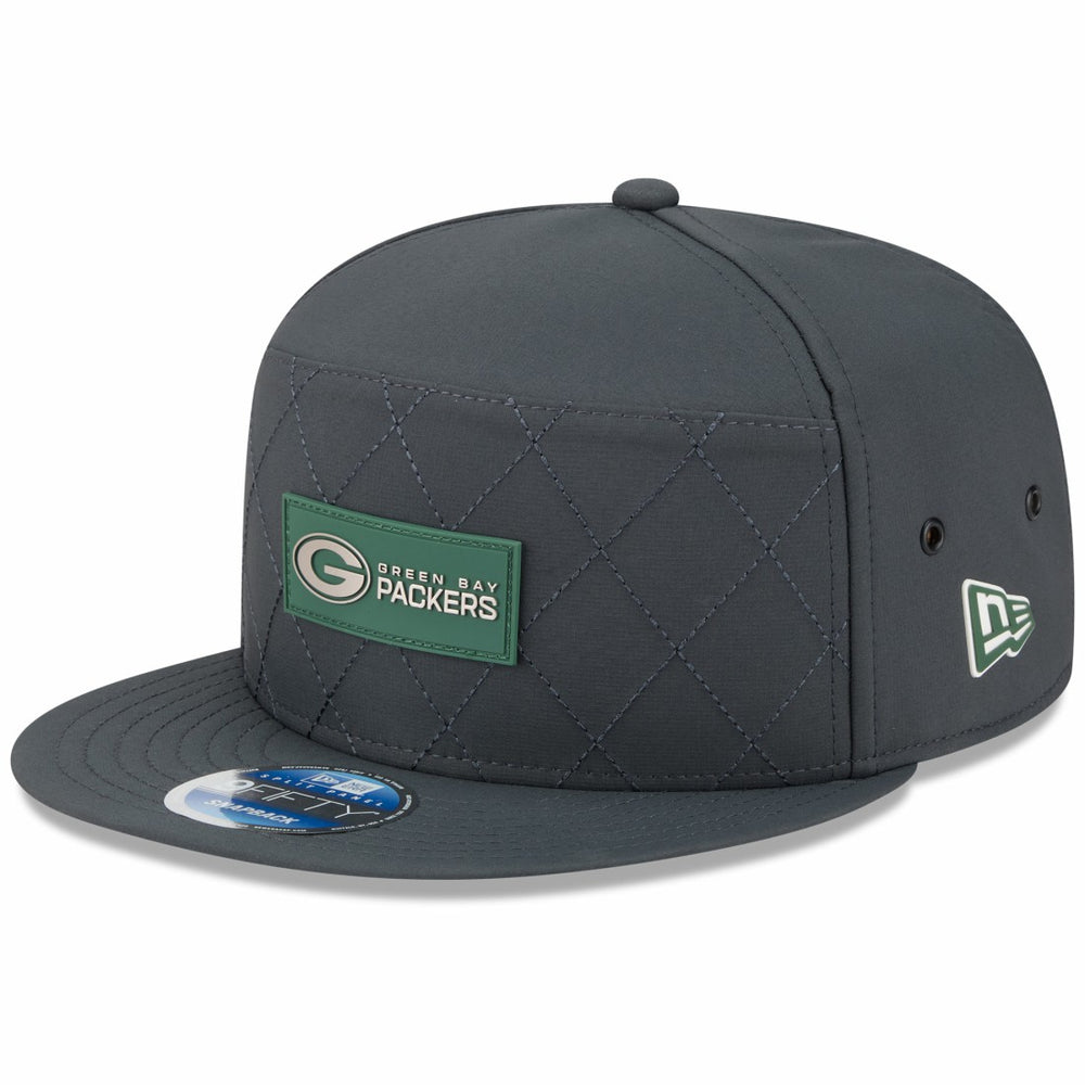 Green Bay Packers New Era 2025 Sideline Cold Weather Split Panel 9FIFTY Snapback Hat Charcoal