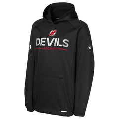 NHL New Jersey Devils Fanatics Youth Authentic Pro Rink Raglan Hoodie - Black