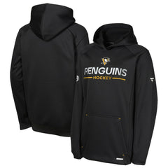 NHL Pittsburgh Penguins Fanatics Youth Authentic Pro Rink Raglan Hoodie - Black