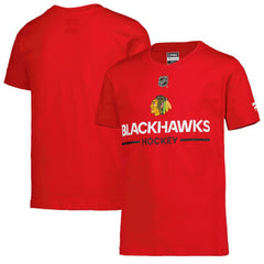 NHL Chicago Blackhawks Fanatics Youth Authentic Pro Wordmark T-Shirt - Red