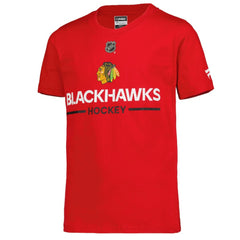 NHL Chicago Blackhawks Fanatics Youth Authentic Pro Wordmark T-Shirt - Red