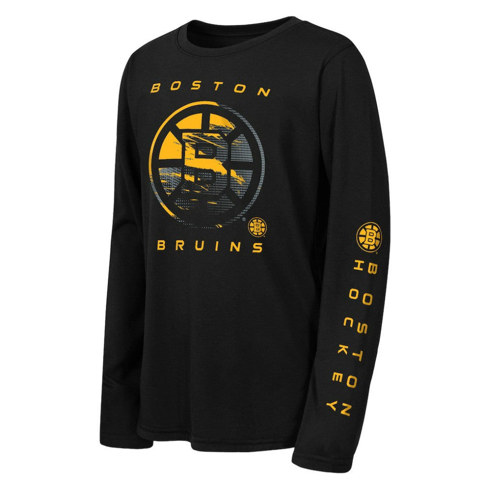 NHL Boston Bruins Outerstuff Youth Seize the Win Long Sleeve T-Shirt - Black