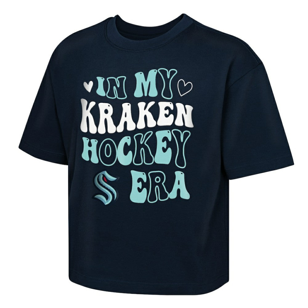 NHL Seattle Kraken Outerstuff Girls Youth In My Era Boxy T-Shirt - Deep Sea Blue