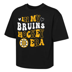 NHL Boston Bruins Outerstuff Girls Youth In My Era Boxy T-Shirt - Black