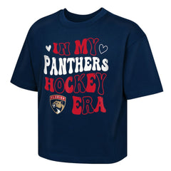 NHL Florida Panthers Outerstuff Girls Youth In My Era Boxy T-Shirt - Navy