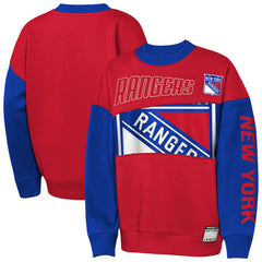 NHL New York Rangers Outerstuff Youth Impact Player Sweatshirt - Red/Blue