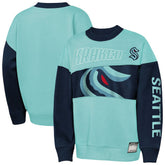 NHL Seattle Kraken Outerstuff Youth Impact Player Sweatshirt - Light Blue/Deep Sea Blue