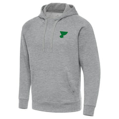 NHL St. Louis Blues Antigua St. Patrick's Day Victory Pullover Hoodie - Heather Gray