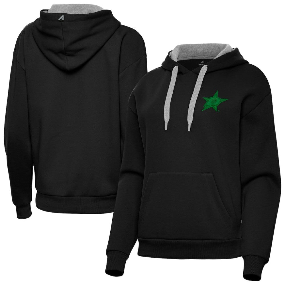 NHL Dallas Stars Antigua Women's St. Patrick's Day Victory Pullover Hoodie - Black