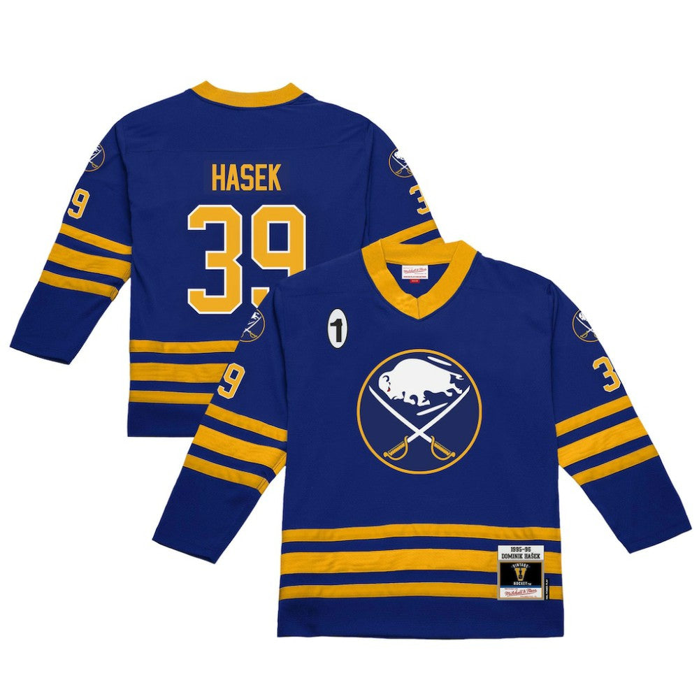NHL Dominik Hasek Buffalo Sabres Mitchell & Ness 1995-96 Power Play Jersey - Royal