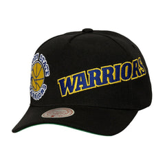 Golden State Warriors Busted Logo Wordmark Wrap-Around Pro Pinch Adjustable Hat Black