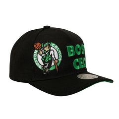 Boston Celtics Busted Logo Wordmark Wrap-Around Pro Pinch Adjustable Hat Black