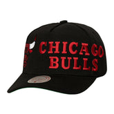 Chicago Bulls Busted Logo Wordmark Wrap-Around Pro Pinch Adjustable Hat Black