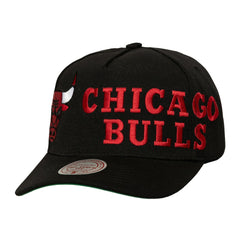 Chicago Bulls Busted Logo Wordmark Wrap-Around Pro Pinch Adjustable Hat Black