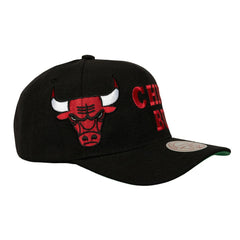 Chicago Bulls Busted Logo Wordmark Wrap-Around Pro Pinch Adjustable Hat Black