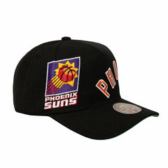 Phoenix Suns Busted Logo Wordmark Wrap-Around Pro Pinch Adjustable Hat Black