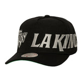 NHL Los Angeles Kings Mitchell & Ness Busted Logo Wordmark Wrap-Around Pro Pinch Adjustable Hat - Black