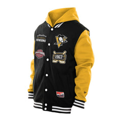 NHL Pittsburgh Penguins New Era Full-Snap Fleece Hoodie Jacket - Black/Gold