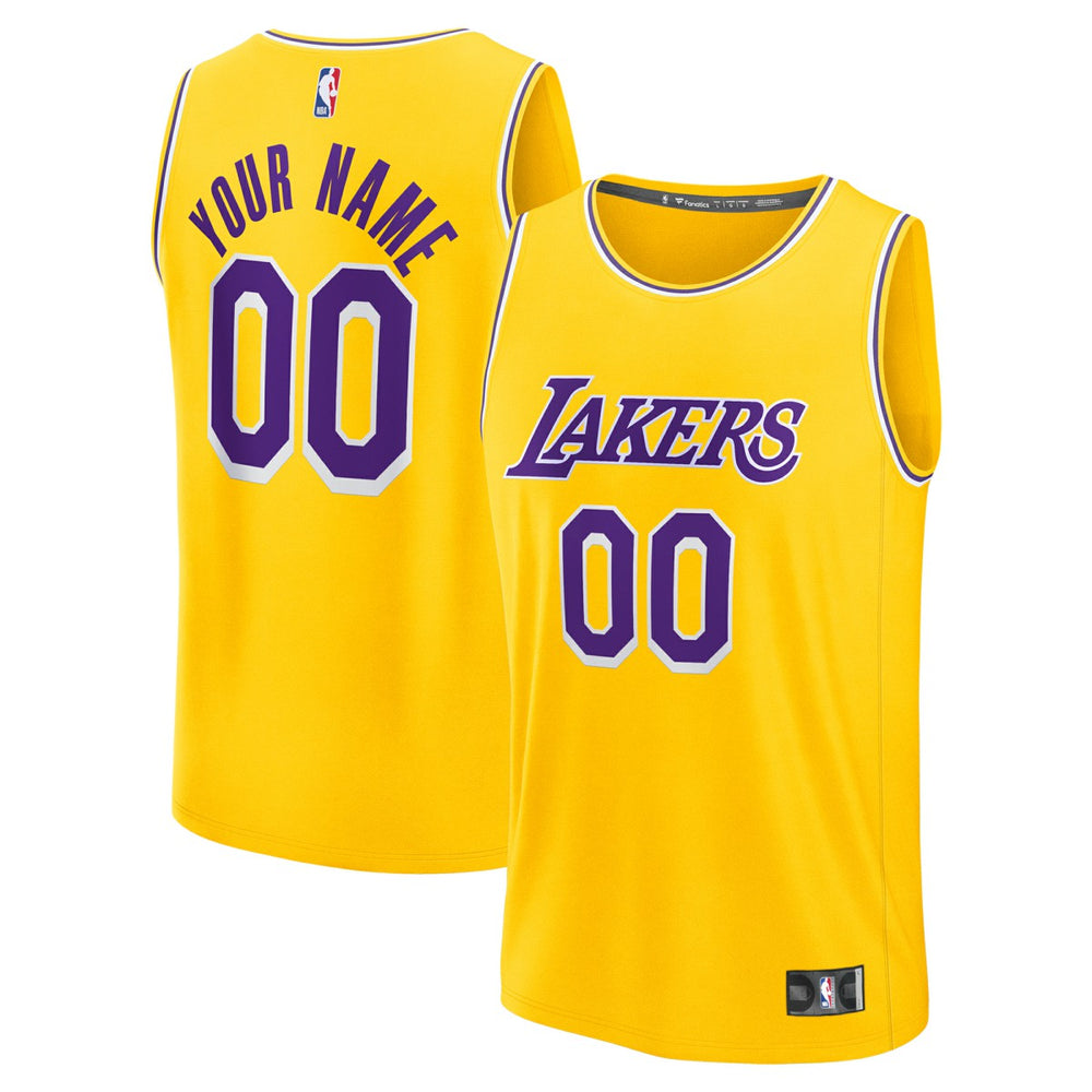 NBA Los Angeles Lakers Youth Custom Fastbreak Jersey - Icon - Gold