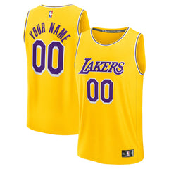NBA Los Angeles Lakers Youth Custom Fastbreak Jersey - Icon - Gold