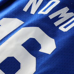 MLB Hideo Nomo Los Angeles Dodgers Mitchell & Ness Cooperstown Collection Mesh Batting Practice Button-Up Jersey - Royal