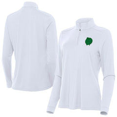 Boston Celtics Antigua Women's St. Patrick's Day Intent Quarter-Zip Top White