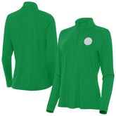 Denver Nuggets Antigua Women's St. Patrick's Day Intent Quarter-Zip Top Kelly Green