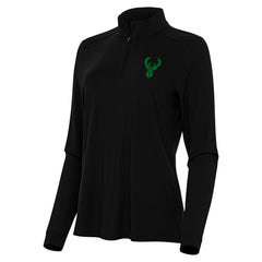 Milwaukee Bucks Antigua Women's St. Patrick's Day Intent Quarter-Zip Top Black