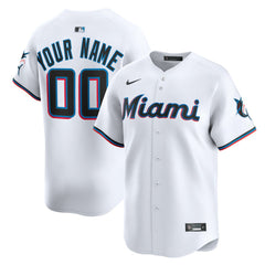 MLB Miami Marlins Nike Home Limited Custom Jersey - White