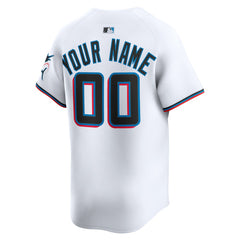 MLB Miami Marlins Nike Home Limited Custom Jersey - White