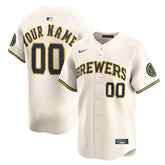 MLB Milwaukee Brewers Nike Home Limited Custom Jersey - Cream