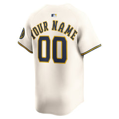 MLB Milwaukee Brewers Nike Home Limited Custom Jersey - Cream