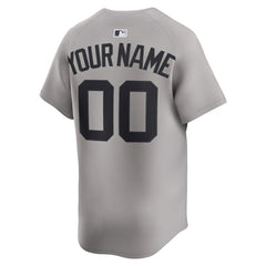 MLB New York Yankees Nike Away Limited Custom Jersey - Gray