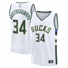 NBA Giannis Antetokounmpo Milwaukee Bucks Fast Break Replica Player Jersey - Association Edition - White