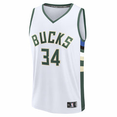 NBA Giannis Antetokounmpo Milwaukee Bucks Fast Break Replica Player Jersey - Association Edition - White