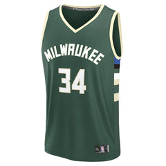 NBA Giannis Antetokounmpo Milwaukee Bucks Fast Break Replica Player Jersey - Icon Edition - Hunter Green